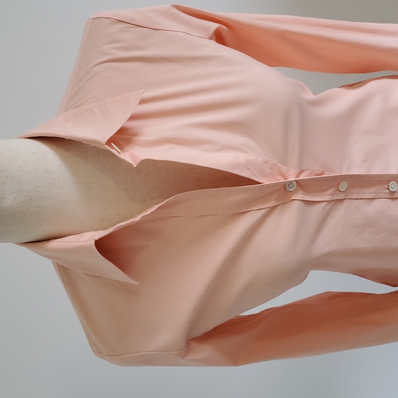 Theory women’s Peach long sleeve Button-Up blouse Size P new without tags - Picture 2 of 9